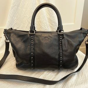 Coach Pebbled Leather and Studded Shoulder/Crossbody Handbag